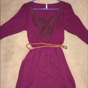 Maroon dress from shop the mint boutique