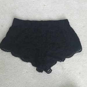 Black lace shorts