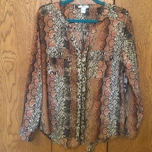 Bar III blouse snakeskin print