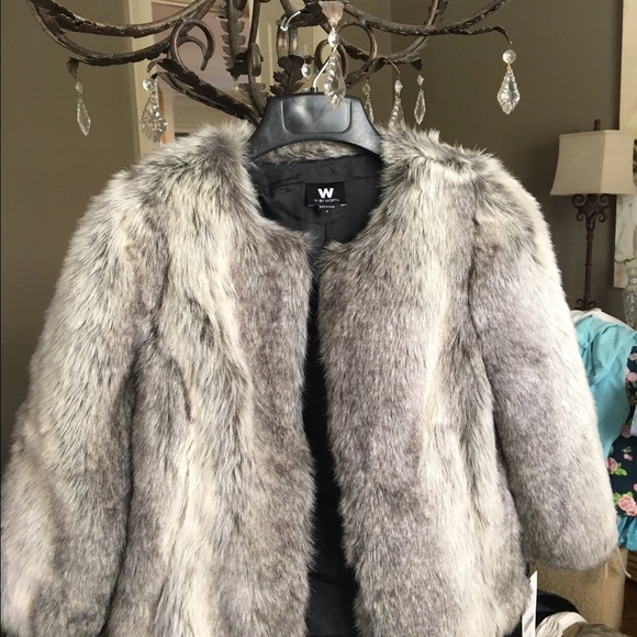 Faux fur coat and dress