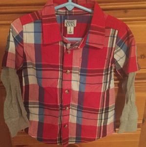 3T long sleeve plaid shirt