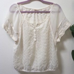 AE White Lace Top