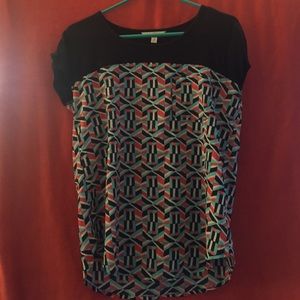 Charming Charlie's patterned shirt.