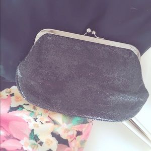 Express Black Sequin Clutch