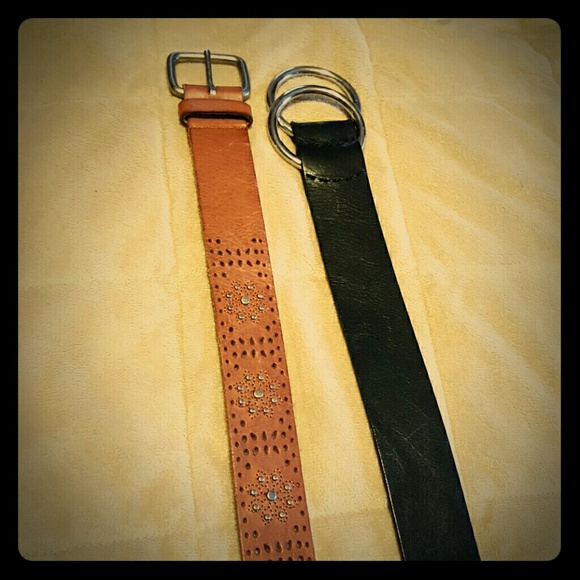 2 belt bundle - gap / aeropostale black & brown