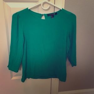 Seafoam green quarter sleeve blouse