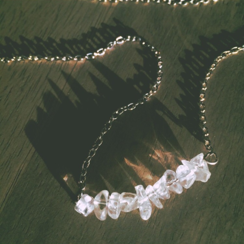 Clear Quartz Tumbled Stone Necklace- New!
