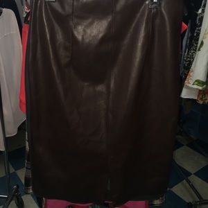Leather knee high skirt