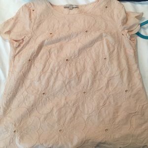 Loft Peach Scalloped Shirt