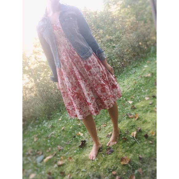 Red Floral Gap Dress