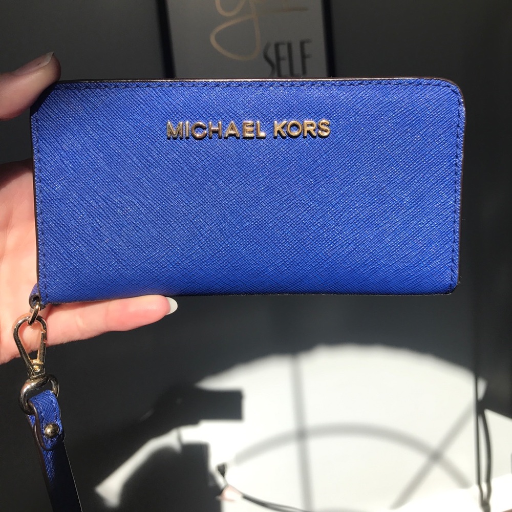 Michael Kors Wallet Phone Holder Sapphire