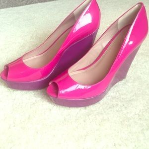 Vince- bright pink/purple peep toes.Only worn once