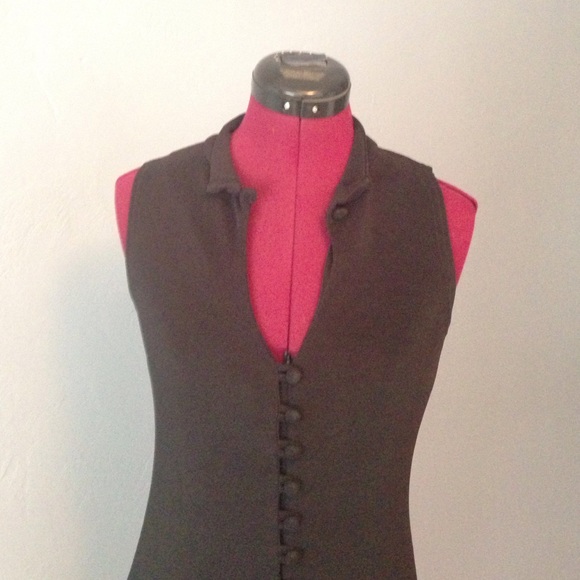 Mystic long black beautiful buttoned fitted dress