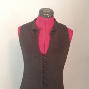 Mystic long black beautiful buttoned fitted dress