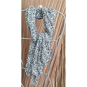 Animal Print Scarf Black Gray Cheetah Shawl
