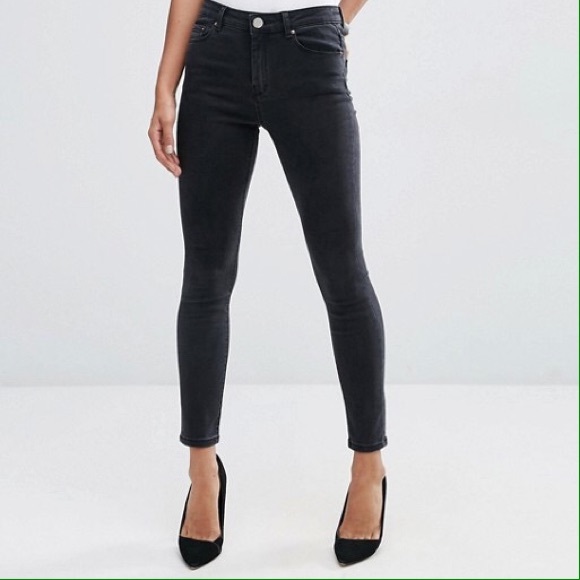 ASOS high waisted black skinny jeans