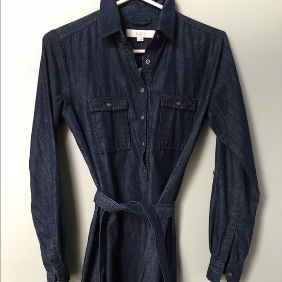 NWT Denim shirt dress by Ann Taylor