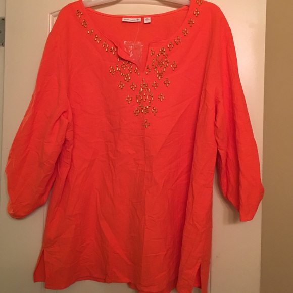 Orange Susan Graver XL top.