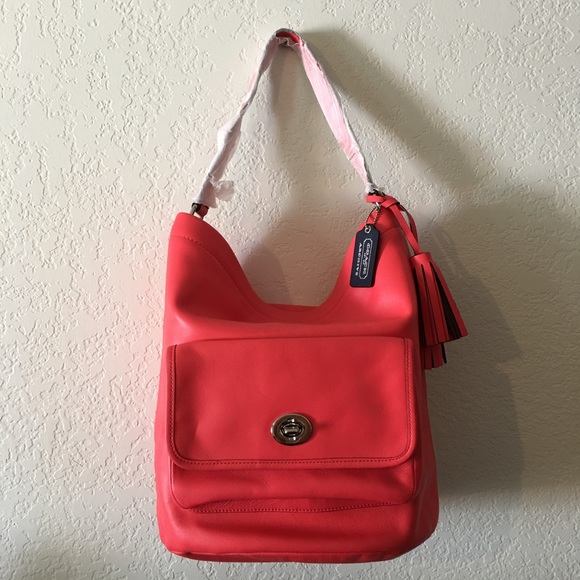 Authentic Coach 21193 Red Bucket bag Leather