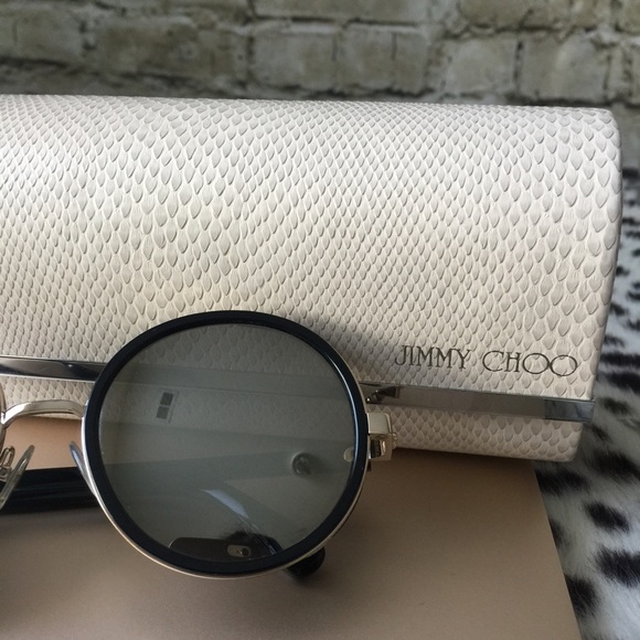 Jimmy Choo Andie Round Bling Glitter Sunglasses - Picture 3 of 8