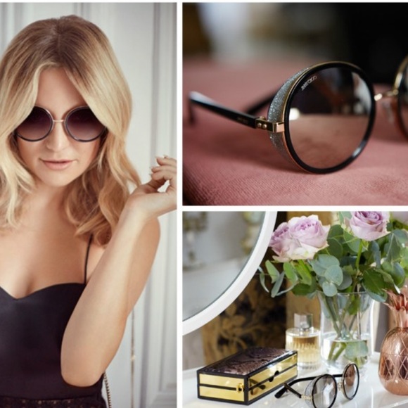 Jimmy Choo Andie Round Bling Glitter Sunglasses - Picture 7 of 8