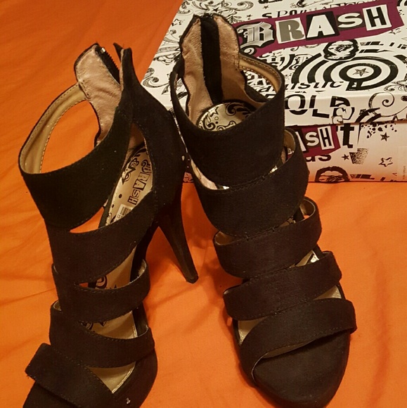 Zip up strappy heels