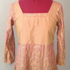 Long sleeve sequin detail kaftan