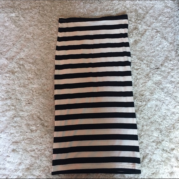 H&M Striped cream and black skirt.