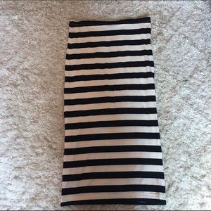 H&M Striped cream and black skirt.