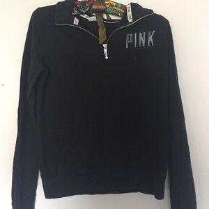 PINK Victoria's Secret Black Quarter Zip