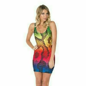 Black Milk Rainbow Snakeskin bodycon