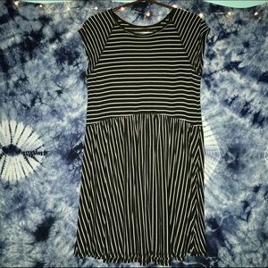 Black and white striped dress