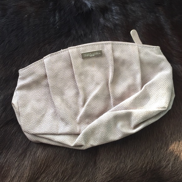 Giorgio Armani Beige snakeskin makeup bag