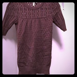 Brown crochet sweater