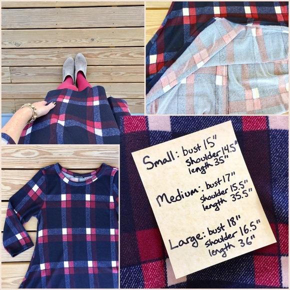 Navy Plaid Dress - Picture 3 of 4