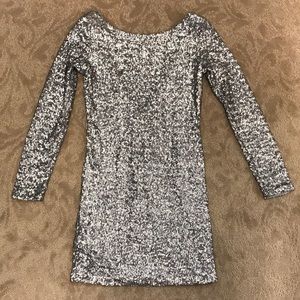 Arden B shiny silver dress