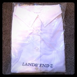 Lands' End girls white Oxford short sleeve