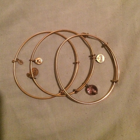 Gold Alex and Ani bangles