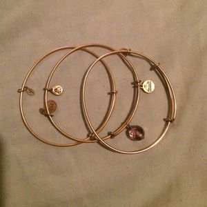 Gold Alex and Ani bangles
