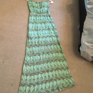 Sea green maxi dress