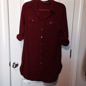 Red Button Down Dress