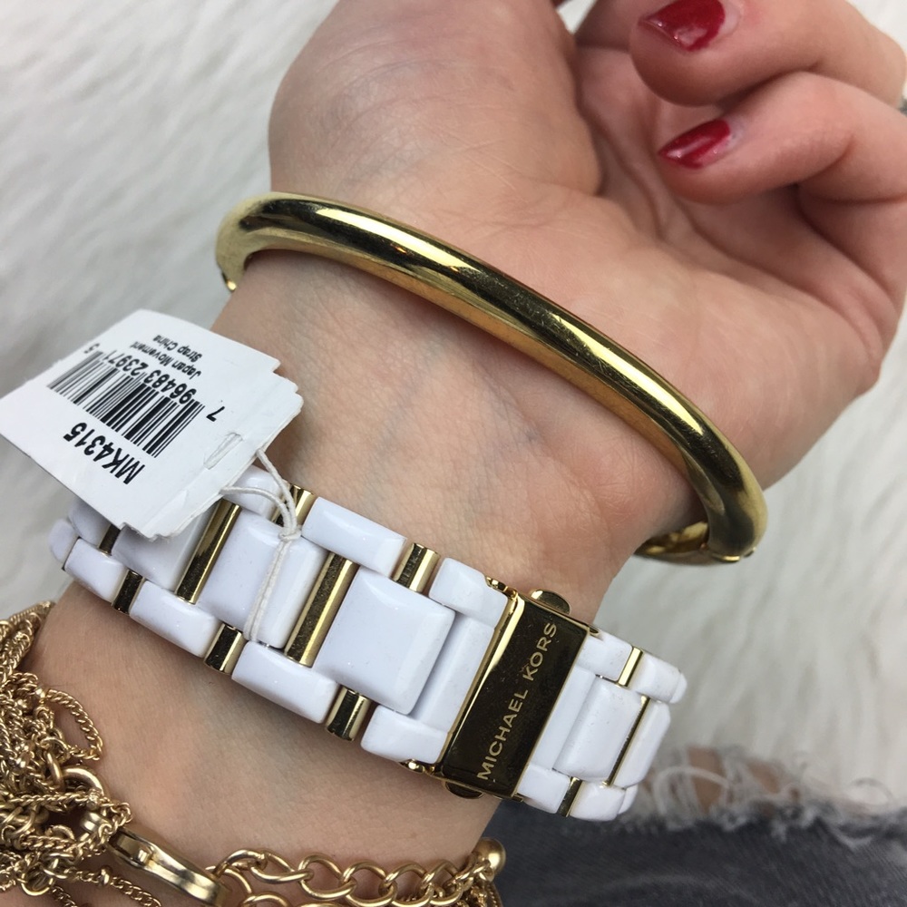 Michael Kors delray white crystal gold watch - Picture 4 of 4