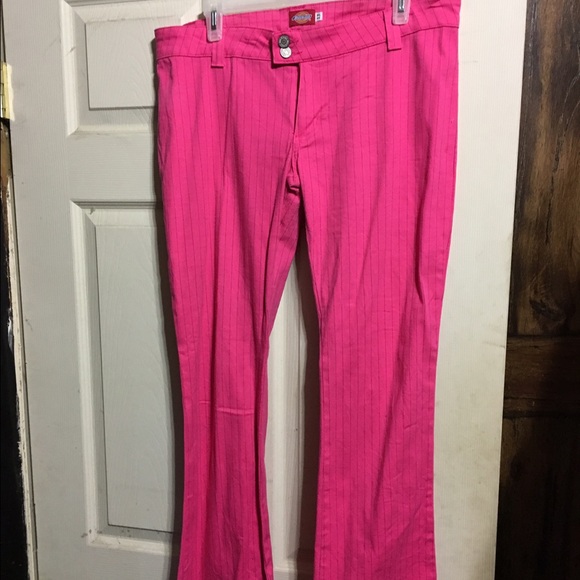 Dickies pants black and pink pinstripe