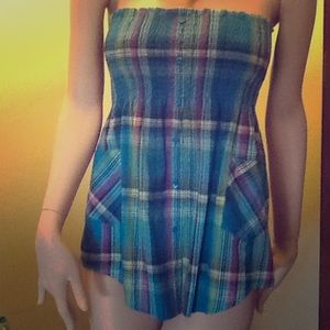 🌺Plaid Strapless Top🌺