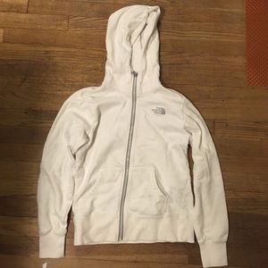 White Zip-Up North Face