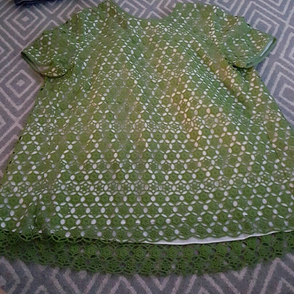 Tory Burch flowy high-low crochet top