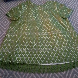 Tory Burch flowy high-low crochet top