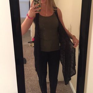 Black sleeveless cardigan