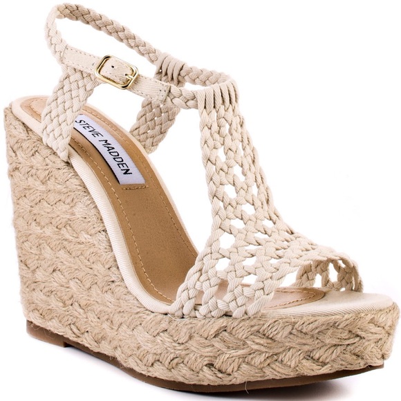 Steve Madden Crochet White Wedges- Manngo wedge