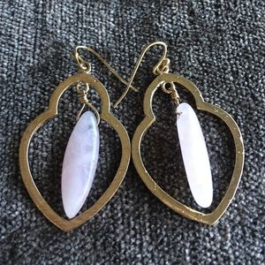 Gold & Pink Stone Statement Earrings